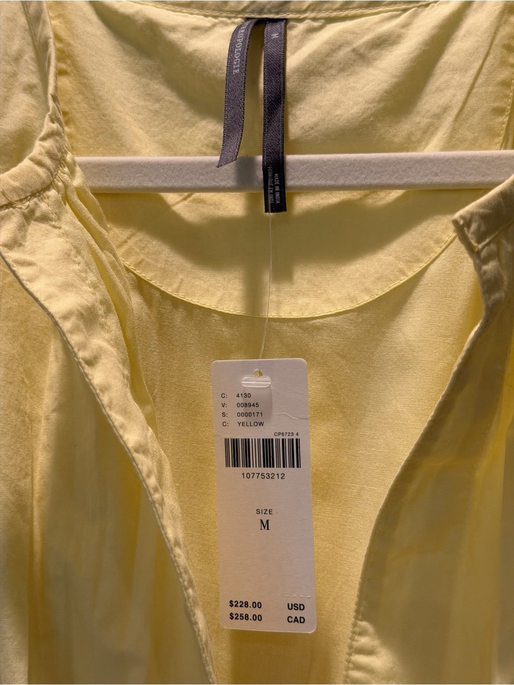 Anthropologie Somerset Yellow Tiered Midi Dress w/Embroidery. Medium NWT - Picture 9 of 9